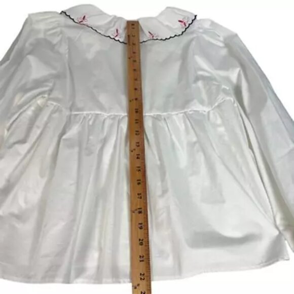 CRAS Denmark Nayacras Women Blouse Ebroidered Collar Shirt Top White size 36 - Picture 11 of 12